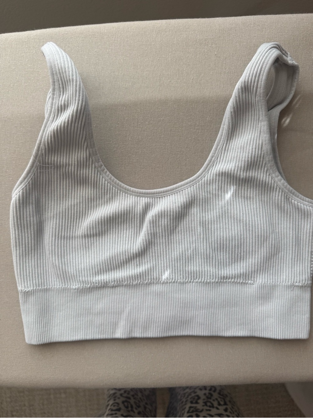 aerie Ribbed Scoop Bralette - Light Gray